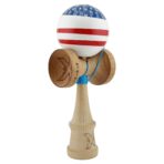 Kendama X CHICANOS Originala, Profesionala, Embo, Big Cups V2, Super Sticky cu Cupe Mari, Rulment Metalic, din lemn 18 cm, Ata 55 cm, Albastru/Alb - imagine 2