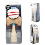 Kendama X CHICANOS Originala, Profesionala, Embo, Big Cups V2, Super Sticky cu Cupe Mari, Rulment Metalic, din lemn 18 cm, Ata 55 cm, Albastru/Alb - imagine 5