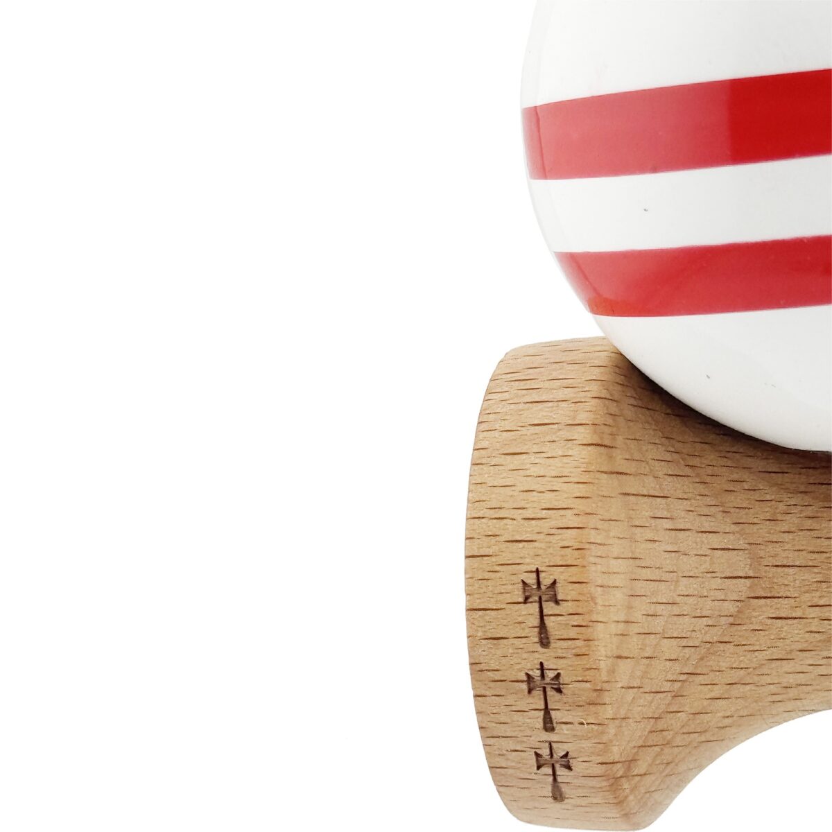 Kendama X CHICANOS Originala, Profesionala, Embo, Big Cups V2, Super Sticky cu Cupe Mari, Rulment Metalic, din lemn 18 cm, Ata 55 cm, Albastru/Alb - imagine 7