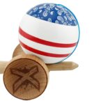 Kendama X CHICANOS Originala, Profesionala, Embo, Big Cups V2, Super Sticky cu Cupe Mari, Rulment Metalic, din lemn 18 cm, Ata 55 cm, Albastru/Alb - imagine 8