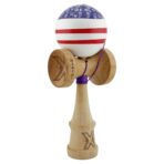 Kendama X CHICANOS Originala, Profesionala, Embo, Big Cups V2, Super Sticky cu Cupe Mari, Rulment Metalic, din lemn 18 cm, Ata 55 cm, Violet/Alb - imagine 2