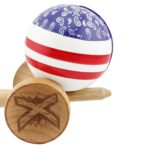 Kendama X CHICANOS Originala, Profesionala, Embo, Big Cups V2, Super Sticky cu Cupe Mari, Rulment Metalic, din lemn 18 cm, Ata 55 cm, Violet/Alb - imagine 8