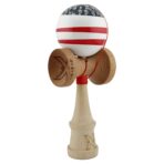 Kendama X CHICANOS Originala, Profesionala, Embo, Big Cups V2, Super Sticky cu Cupe Mari, Rulment Metalic, din lemn 18 cm, Ata 55 cm, Negru/Alb - imagine 2