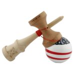 Kendama X CHICANOS Originala, Profesionala, Embo, Big Cups V2, Super Sticky cu Cupe Mari, Rulment Metalic, din lemn 18 cm, Ata 55 cm, Negru/Alb - imagine 4