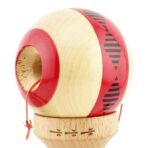 Kendama X FREQUENCY Originala, Profesionala, Embo, Big Cups V2, Super Sticky cu Cupe Mari, Rulment Metalic, din lemn 18 cm, Ata 55 cm, Rosu/Maro - imagine 6