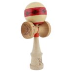 Kendama X FREQUENCY Originala, Profesionala, Embo, Big Cups V2, Super Sticky cu Cupe Mari, Rulment Metalic, din lemn 18 cm, Ata 55 cm, Rosu/Maro - imagine 10