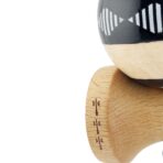 Kendama X FREQUENCY Originala, Profesionala, Embo, Big Cups V2, Super Sticky cu Cupe Mari, Rulment Metalic, din lemn 18 cm, Ata 55 cm, Negru/Maro - imagine 6