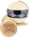 Kendama X FREQUENCY Originala, Profesionala, Embo, Big Cups V2, Super Sticky cu Cupe Mari, Rulment Metalic, din lemn 18 cm, Ata 55 cm, Negru/Maro - imagine 7