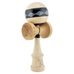 Kendama X FREQUENCY Originala, Profesionala, Embo, Big Cups V2, Super Sticky cu Cupe Mari, Rulment Metalic, din lemn 18 cm, Ata 55 cm, Negru/Maro - imagine 9