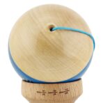 Kendama X FREQUENCY Originala, Profesionala, Embo, Big Cups V2, Super Sticky cu Cupe Mari, Rulment Metalic, din lemn 18 cm, Ata 55 cm, Albastru/Maro - imagine 8