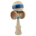 Kendama X FREQUENCY Originala, Profesionala, Embo, Big Cups V2, Super Sticky cu Cupe Mari, Rulment Metalic, din lemn 18 cm, Ata 55 cm, Albastru/Maro - imagine 9