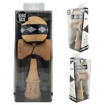 Kendama X FREQUENCY Originala, Profesionala, Embo, Big Cups V2, Super Sticky cu Cupe Mari, Rulment Metalic, din lemn 18 cm, Ata 55 cm, Negru/Maro - imagine 10