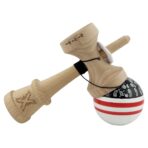 Kendama X Originala CHICANOS, Profesionala, Embo, Cupe Mari KING SIZE V3, Super Sticky, Gaura in Baza, Rulment Metalic, din lemn 18 cm, Ata 55 cm, Negru/Alb - imagine 5