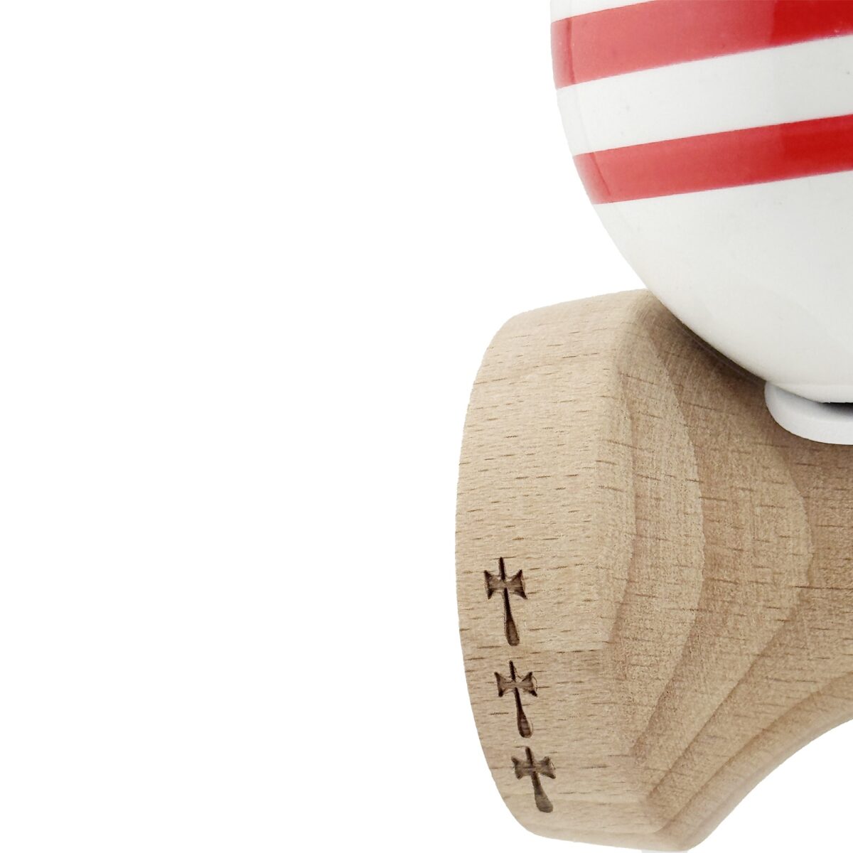 Kendama X Originala CHICANOS, Profesionala, Embo, Cupe Mari KING SIZE V3, Super Sticky, Gaura in Baza, Rulment Metalic, din lemn 18 cm, Ata 55 cm, Negru/Alb - imagine 7