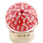Kendama X Originala CHICANOS, Profesionala, Embo, Cupe Mari KING SIZE V3, Super Sticky, Gaura in Baza, Rulment Metalic, din lemn 18 cm, Ata 55 cm, Rosu/Alb - imagine 9