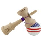 Kendama X Originala CHICANOS, Profesionala, Embo, Cupe Mari KING SIZE V3, Super Sticky, Gaura in Baza, Rulment Metalic, din lemn 18 cm, Ata 55 cm, Mov/Alb - imagine 5