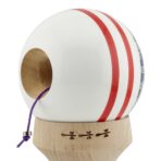 Kendama X Originala CHICANOS, Profesionala, Embo, Cupe Mari KING SIZE V3, Super Sticky, Gaura in Baza, Rulment Metalic, din lemn 18 cm, Ata 55 cm, Mov/Alb - imagine 6