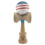 Kendama X Originala CHICANOS, Profesionala, Embo, Cupe Mari KING SIZE V3, Super Sticky, Gaura in Baza, Rulment Metalic, din lemn 18 cm, Ata 55 cm, Albastru/Alb - imagine 2