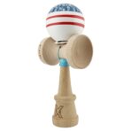 Kendama X Originala CHICANOS, Profesionala, Embo, Cupe Mari KING SIZE V3, Super Sticky, Gaura in Baza, Rulment Metalic, din lemn 18 cm, Ata 55 cm, Albastru/Alb - imagine 3