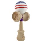 Kendama X Originala CHICANOS, Profesionala, Embo, Cupe Mari KING SIZE V3, Super Sticky, Gaura in Baza, Rulment Metalic, din lemn 18 cm, Ata 55 cm, Mov/Alb