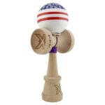 Kendama X Originala CHICANOS, Profesionala, Embo, Cupe Mari KING SIZE V3, Super Sticky, Gaura in Baza, Rulment Metalic, din lemn 18 cm, Ata 55 cm, Mov/Alb