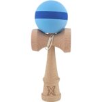 Kendama X Originala, Profesionala, Embo, 18 cm din Lemn, Model cu Dunga, Bleu/Albastru