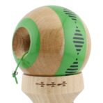 Kendama X Originala FREQUENCY, Profesionala, Embo, Cupe Mari KING SIZE V3, Super Sticky, Gaura in Baza, Rulment Metalic, din lemn 18 cm, Ata 55 cm, Verde/Maro - imagine 6