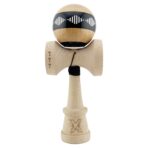 Kendama X Originala FREQUENCY, Profesionala, Embo, Cupe Mari KING SIZE V3, Super Sticky, Gaura in Baza, Rulment Metalic, din lemn 18 cm, Ata 55 cm, Negru/Maro - imagine 2