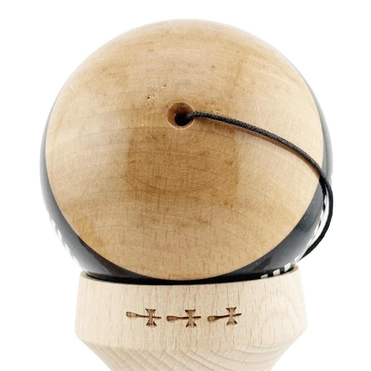 Kendama X Originala FREQUENCY, Profesionala, Embo, Cupe Mari KING SIZE V3, Super Sticky, Gaura in Baza, Rulment Metalic, din lemn 18 cm, Ata 55 cm, Negru/Maro - imagine 9