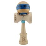 Kendama X Originala FREQUENCY, Profesionala, Embo, Cupe Mari KING SIZE V3, Super Sticky, Gaura in Baza, Rulment Metalic, din lemn 18 cm, Ata 55 cm, Albastru/Maro - imagine 2