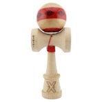 Kendama X Originala FREQUENCY, Profesionala, Embo, Cupe Mari KING SIZE V3, Super Sticky, Gaura in Baza, Rulment Metalic, din lemn 18 cm, Ata 55 cm, Rosu/Maro - imagine 2
