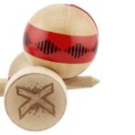 Kendama X Originala FREQUENCY, Profesionala, Embo, Cupe Mari KING SIZE V3, Super Sticky, Gaura in Baza, Rulment Metalic, din lemn 18 cm, Ata 55 cm, Rosu/Maro - imagine 8