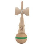 Kendama X Originala, Profesionala, Embo, din Lemn,18 cm, Model cu Dunga Verde - imagine 3