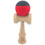 Kendama X Originala, Profesionala, Embo, 18 cm, din Lemn, Rubber Grip, Rosu/Negru