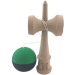 Kendama X Originala, Profesionala, Embo, 18 cm, din Lemn, Verde/Negru - imagine 3