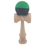 Kendama X Originala, Profesionala, Embo, 18 cm, din Lemn, Verde/Negru