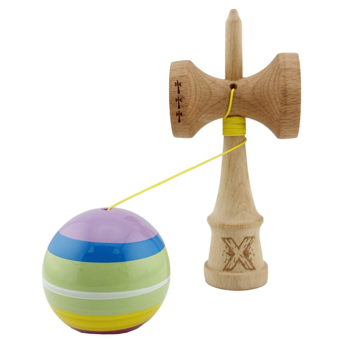 Kendama X SPECTRUM Originala, Profesionala, Embo, Big Cups V2, Super Sticky Legendary Cupe Mari, Rulment Metalic cu Ata 55 cm, Multicolor - imagine 3