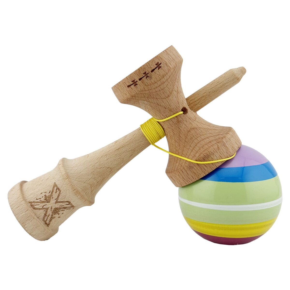 Kendama X SPECTRUM Originala, Profesionala, Embo, Big Cups V2, Super Sticky Legendary Cupe Mari, Rulment Metalic cu Ata 55 cm, Multicolor - imagine 4