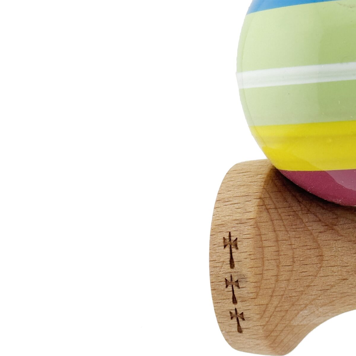 Kendama X SPECTRUM Originala, Profesionala, Embo, Big Cups V2, Super Sticky Legendary Cupe Mari, Rulment Metalic cu Ata 55 cm, Multicolor - imagine 7