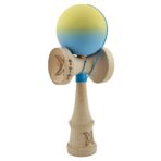 Kendama X Originala, Profesionala, Embo, Big Cups V2, Rubber Grip cu Cupe Mari, Rulment Metalic cu Ata 55 cm,Â Gradient Galben/Albastru - imagine 9