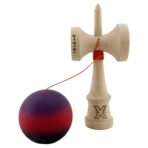 Kendama X Originala, Profesionala, Embo, Big Cups V2, Rubber Grip cu Cupe Mari, Rulment Metalic cu Ata 55 cm,Â Mov/Rosu/Negru - imagine 3