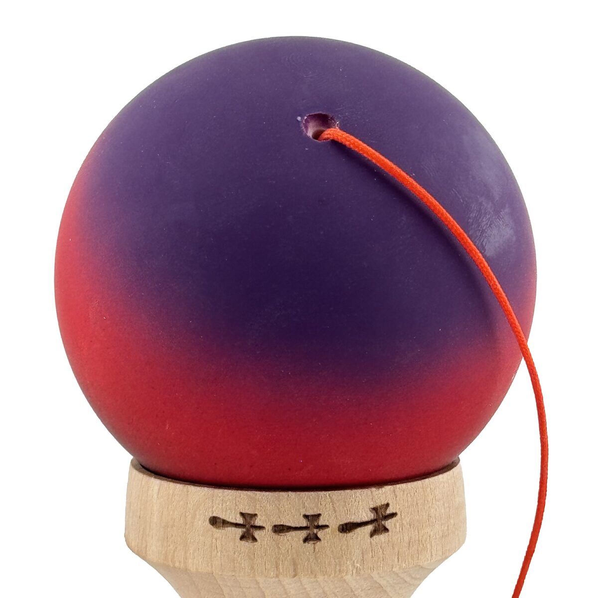 Kendama X Originala, Profesionala, Embo, Big Cups V2, Rubber Grip cu Cupe Mari, Rulment Metalic cu Ata 55 cm,Â Mov/Rosu/Negru - imagine 5