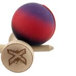 Kendama X Originala, Profesionala, Embo, Big Cups V2, Rubber Grip cu Cupe Mari, Rulment Metalic cu Ata 55 cm,Â Mov/Rosu/Negru - imagine 6