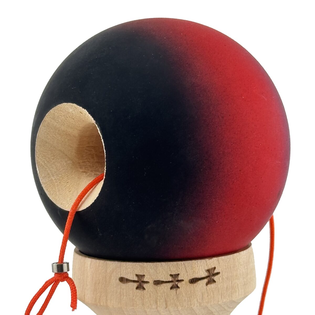 Kendama X Originala, Profesionala, Embo, Big Cups V2, Rubber Grip cu Cupe Mari, Rulment Metalic cu Ata 55 cm,Â Mov/Rosu/Negru - imagine 8