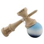 Kendama X Originala, Profesionala, Embo, Big Cups V2, Rubber Grip cu Cupe Mari, Rulment Metalic cu Ata 55 cm, Gradient Albastru/Alb/Negru - imagine 8