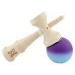 Kendama X Originala, Profesionala, Embo, Big Cups V2, Rubber Grip cu Cupe Mari, Rulment Metalic cu Ata 55 cm, Gradient Mov/ Albastru - imagine 4