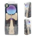 Kendama X Originala, Profesionala, Embo, Big Cups V2, Rubber Grip cu Cupe Mari, Rulment Metalic cu Ata 55 cm, Violet/Albastru - imagine 10
