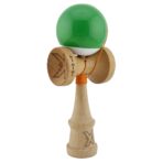 Kendama X Originala, Profesionala, Embo, Big Cups V2, Super Sticky cu Cupe Mari, din lemn 18 cm, Rulment Metalic cu Ata 55 cm, Verde/Alb - imagine 2