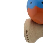 Kendama X Originala, Profesionala, Embo, Big Cups V2, Super Sticky cu Cupe Mari, din lemn 18 cm, Rulment Metalic cu Ata 55 cm, Albastru/Portocaliu - imagine 6