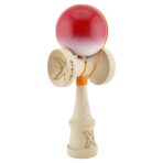 Kendama X Originala, Profesionala, Embo, Big Cups V2, Super Sticky cu Cupe Mari, din lemn 18 cm, Rulment Metalic cu Ata 55 cm, Gradient Rosu/Alb - imagine 2